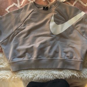 Nike gray cropped sweater